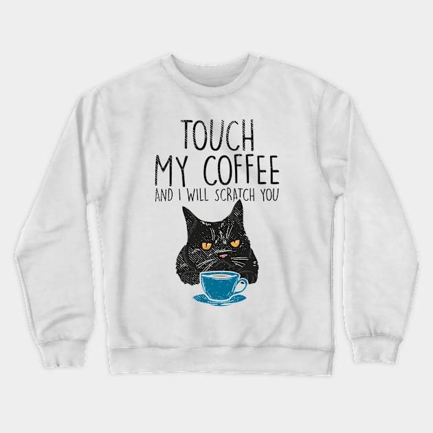 Cats and coffee cat lover coffee lover Crewneck Sweatshirt by Tom´s TeeStore